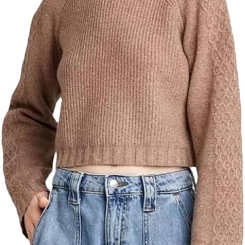 Wild Fable Brown Crew Neck Sweater with Textured Knit